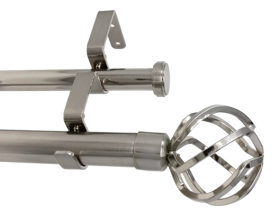 Urbanest Zeffoli Flat Button 1-inch 3-4 inch Double Drapery Curtain Window Rod Set