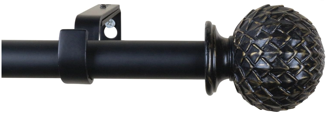 Urbanest 1-inch Diameter Round Artichoke Adjustable Drapery Curtain Rod - 3 Finishes