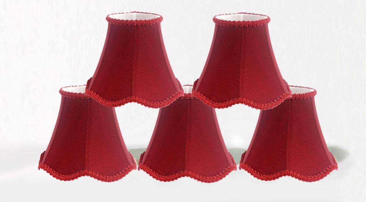 Silk Scallop 6-inch Chandelier Lamp Shade - 3 Colors
