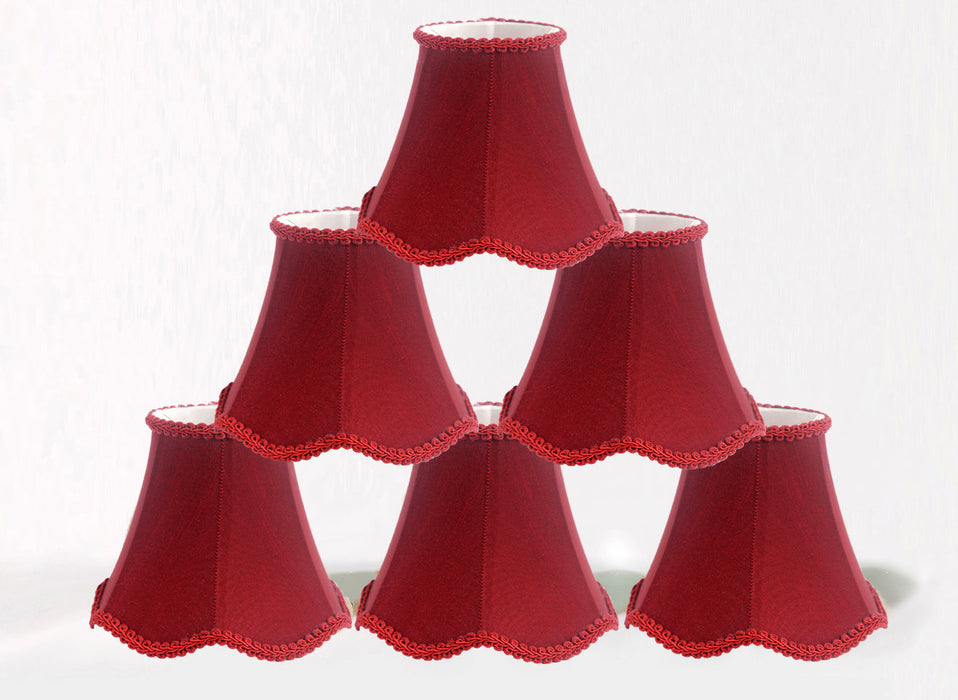 Silk Scallop 6-inch Chandelier Lamp Shade - 3 Colors