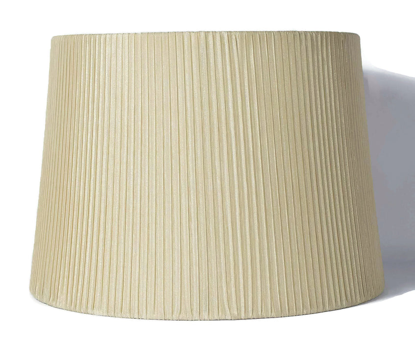 Faux Silk Box Pleated Drum Lampshade, 12-inch By 14-inch By 10-inch, Spider Fitter