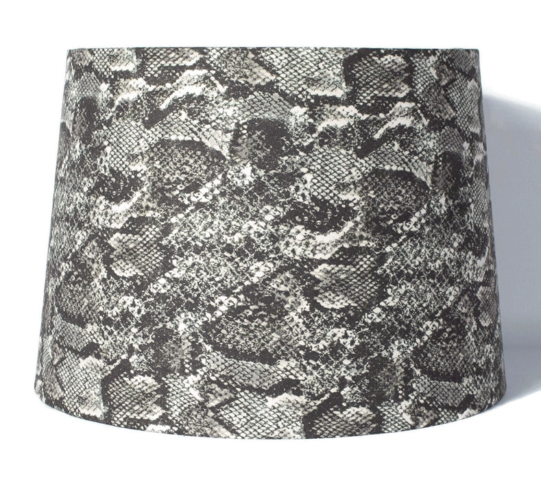Snakeskin Fabric Drum Lampshade, Spider Fitter