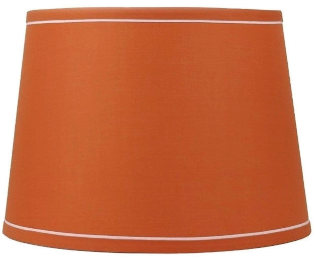 French Drum With White Trim 12-inch By 14-inch By 10-inch Lampshade