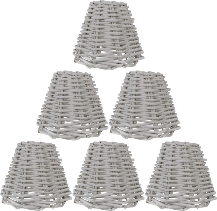Wicker Chandelier Lamp Shade, 3-inch by 6-inch by 5-inch, Clip-on