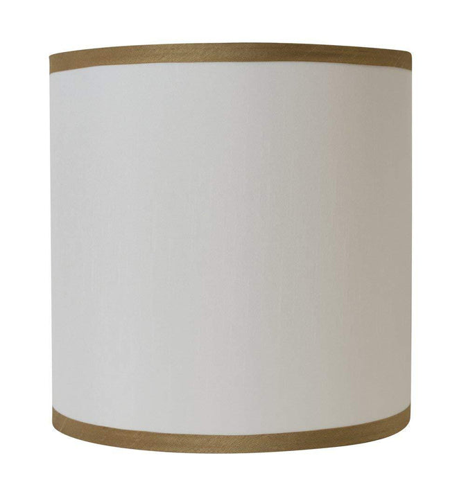 Faux Silk Classic Drum Lampshade with Gold Trim