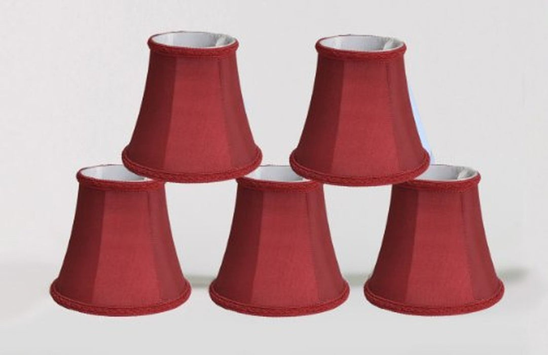 Silk Bell 5-inch Chandelier Lamp Shade with Braided Trim - 7 Colors