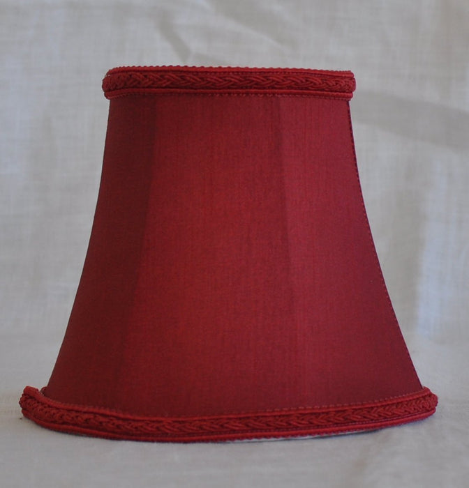 Silk Bell 5-inch Chandelier Lamp Shade with Braided Trim - 7 Colors