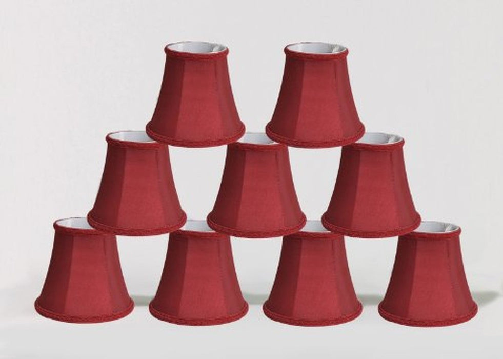 Silk Bell 5-inch Chandelier Lamp Shade with Braided Trim - 7 Colors