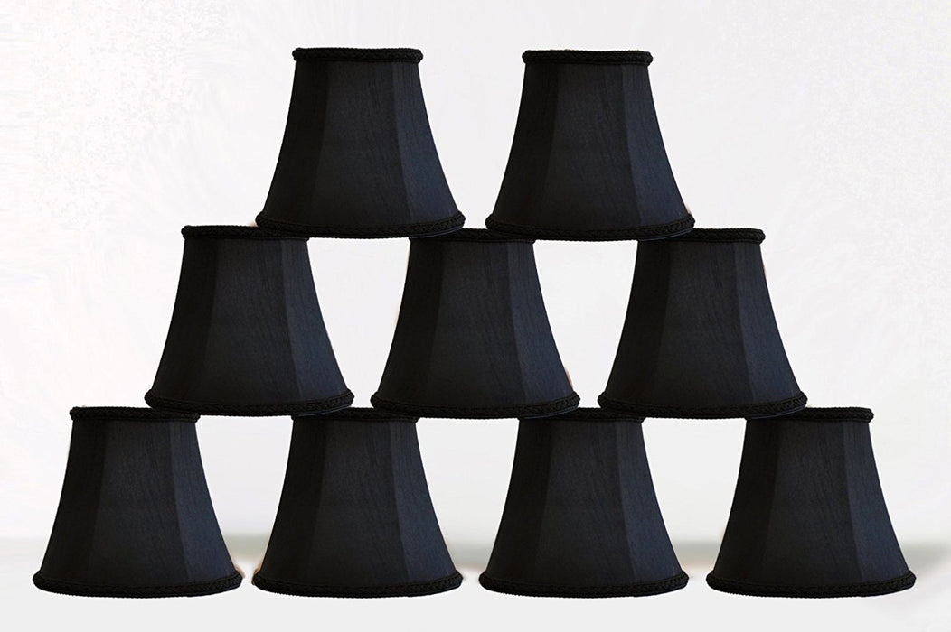 Silk Bell 5-inch Chandelier Lamp Shade with Braided Trim - 7 Colors