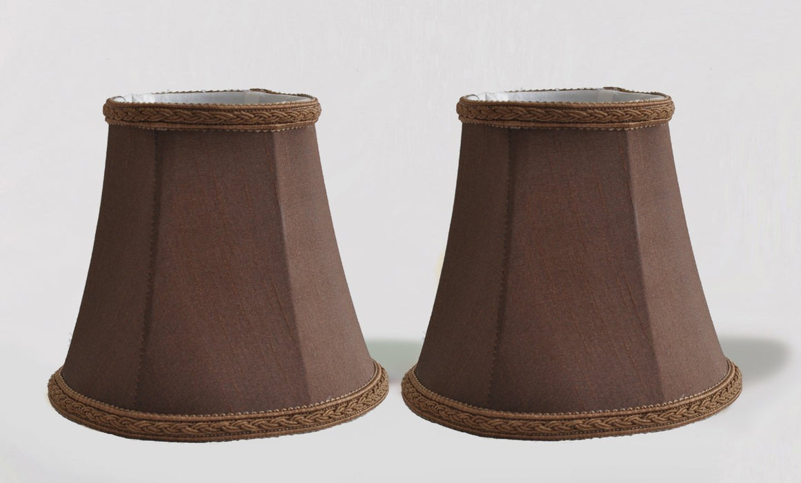 Silk Bell 5-inch Chandelier Lamp Shade with Braided Trim - 7 Colors