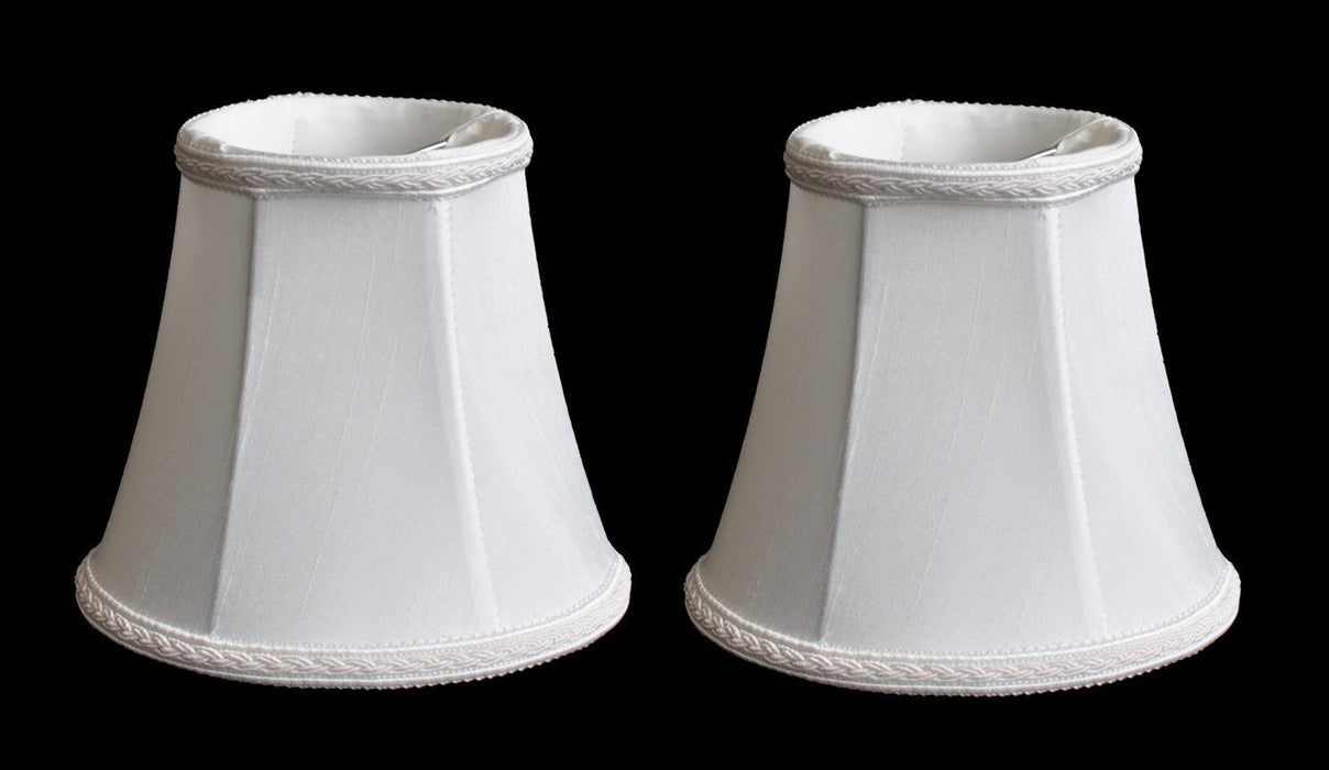 Silk Bell 5-inch Chandelier Lamp Shade with Braided Trim - 7 Colors