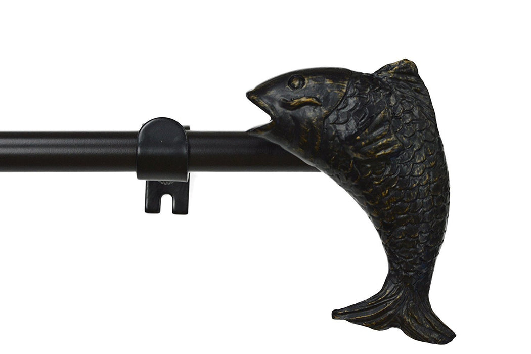3/4-inch Adjustable Drapery Curtain Rod with Fish Finial