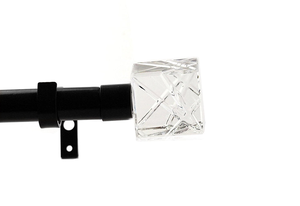 1-inch Diameter Cut Ice Adjustable Single Drapery Curtain Rod