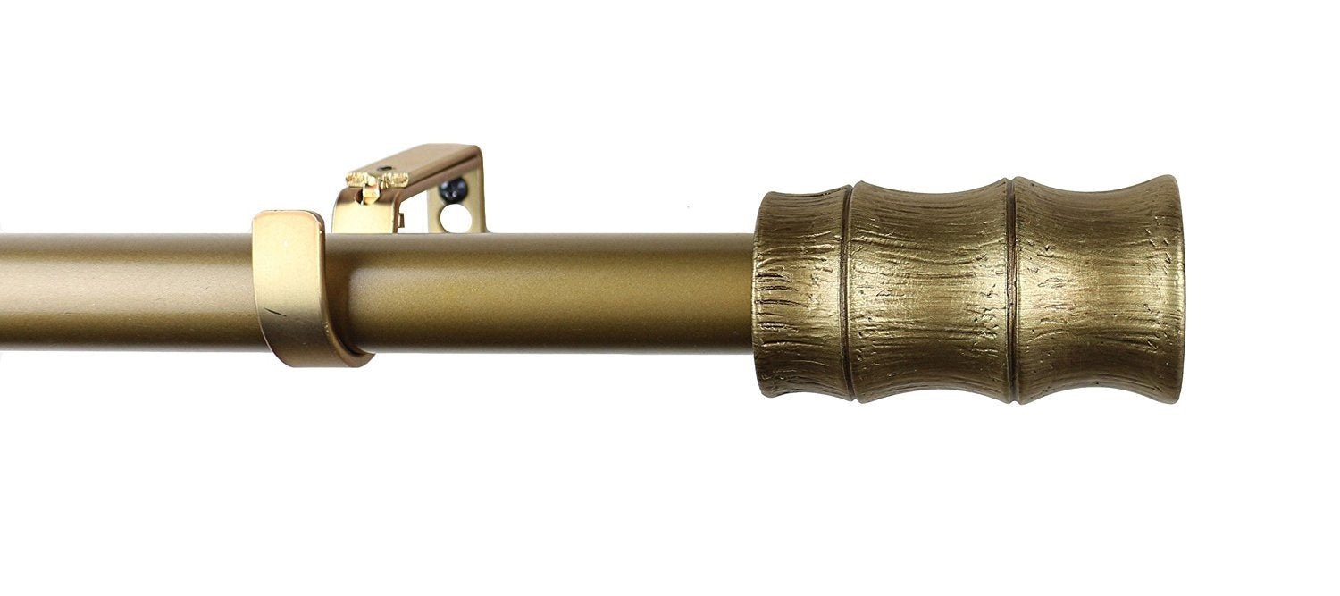 Urbanest 1-inch Diameter Bamboo Adjustable Single Drapery Curtain Rod