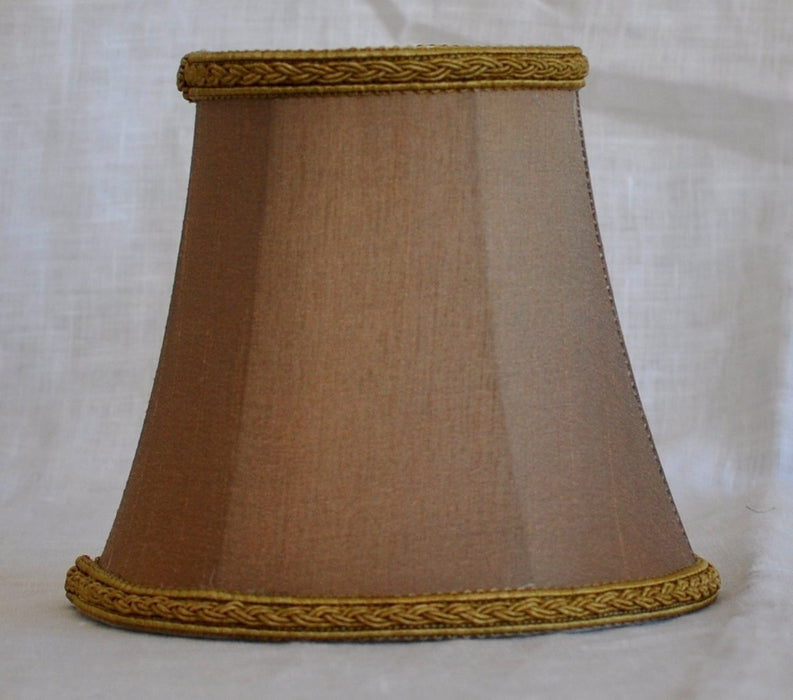 Silk Bell 5-inch Chandelier Lamp Shade with Braided Trim - 7 Colors