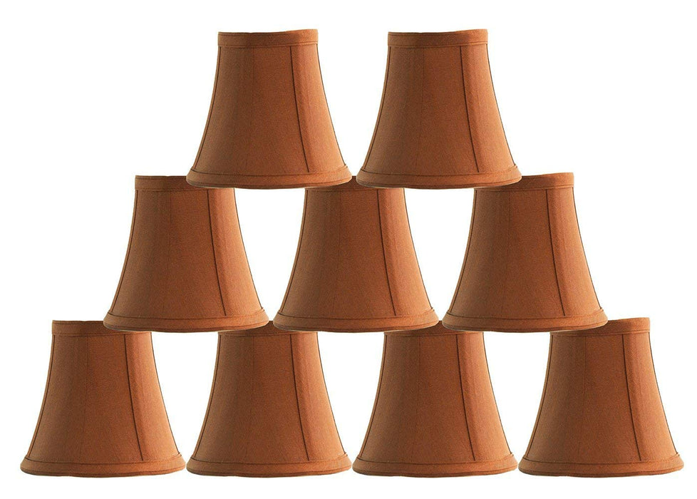 Urbanest Copper Silk Bell Chandelier Lamp Shade, 5-inch, Hardback, Clip On