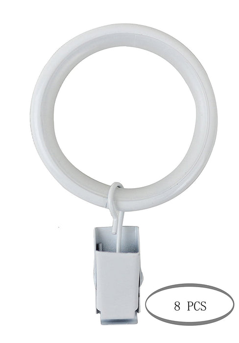 1 1-2 inch Curtain Drapery Rings with Clips, Nylon Inserts Quiet & Smooth - 7 Finishes