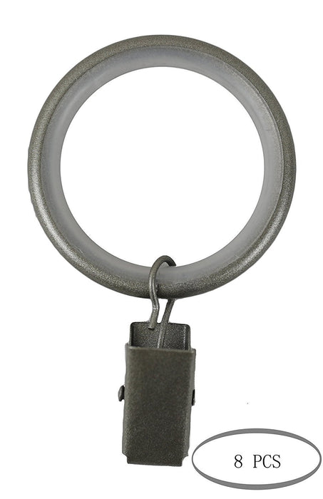1 1-2 inch Curtain Drapery Rings with Clips, Nylon Inserts Quiet & Smooth - 7 Finishes
