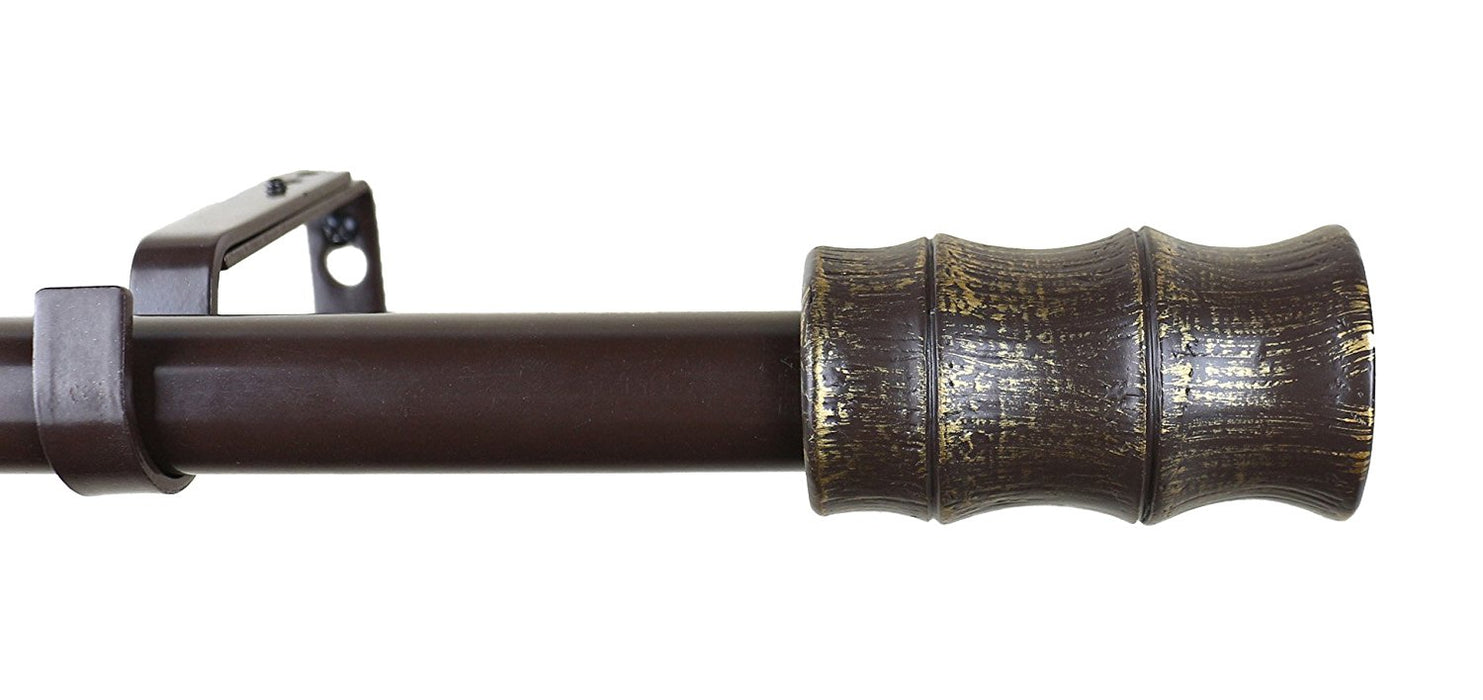 Urbanest 1-inch Diameter Bamboo Adjustable Single Drapery Curtain Rod