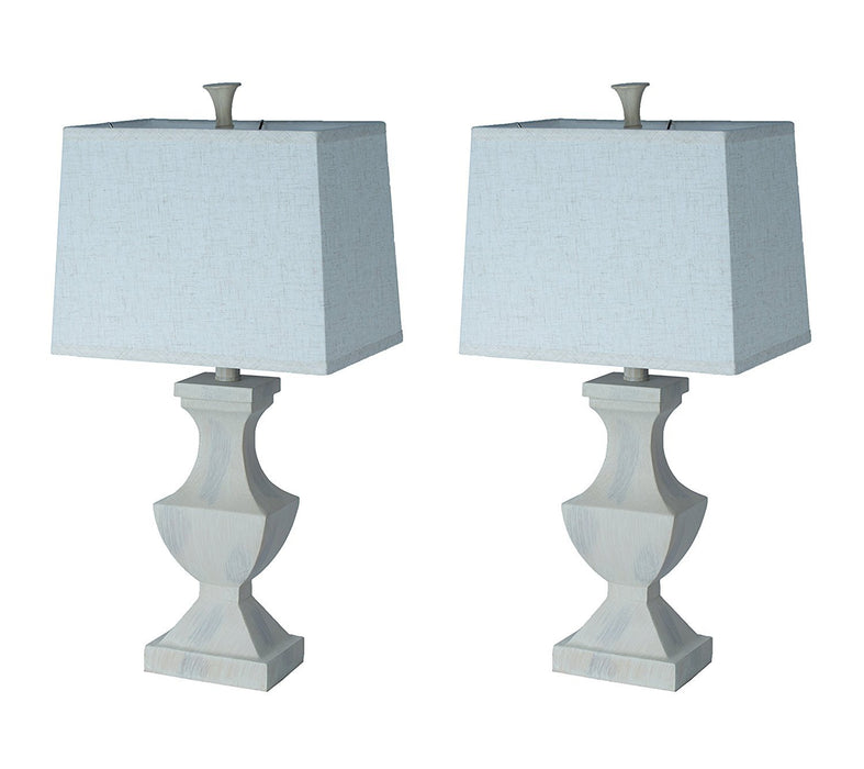Set of 2 Avignon Table Lamps, Weathered White
