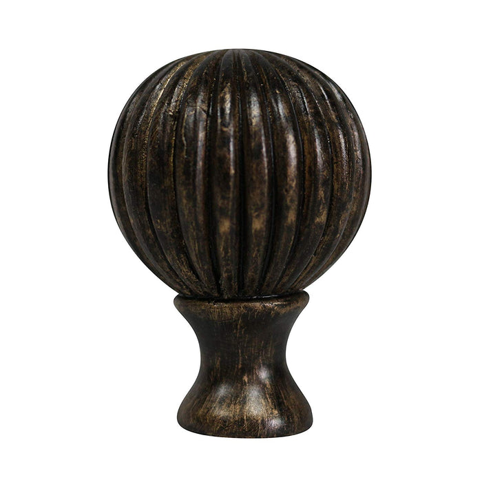 Urbanest Fluted Ball Lamp Finial, 2 1/8-inch Tall