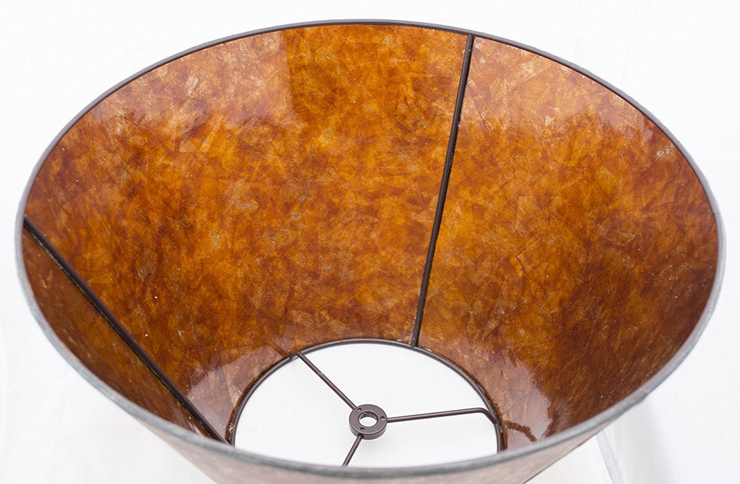 Amber Mica Lampshade, 12-inch Bottom Diameter, 7.5-inch Height, Spider Fitter
