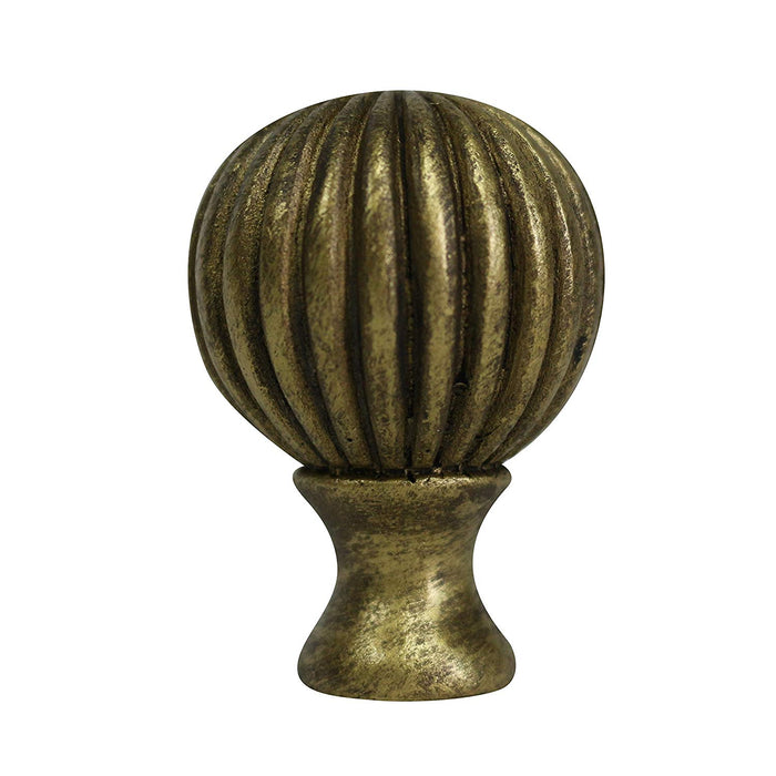 Urbanest Fluted Ball Lamp Finial, 2 1/8-inch Tall