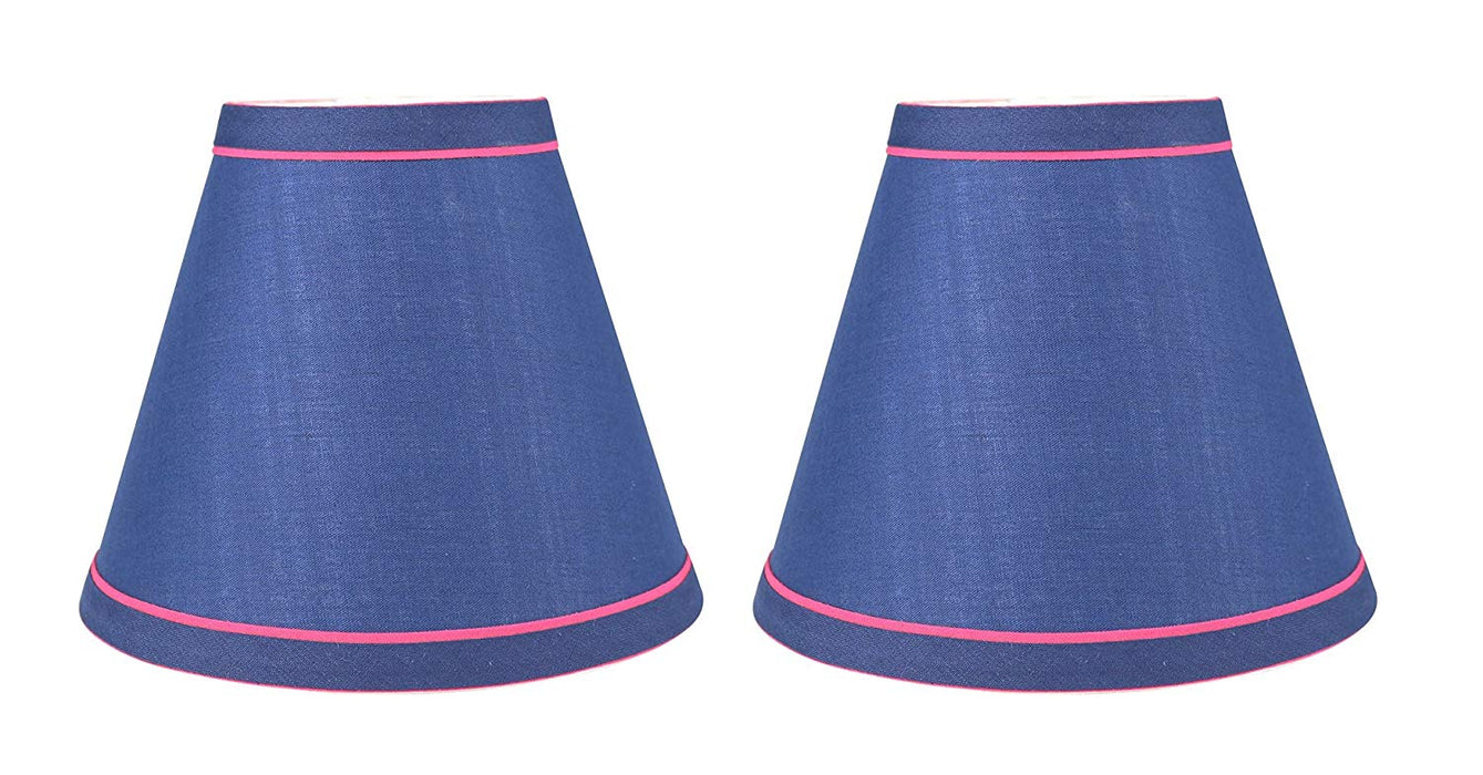 Urbanest Hardback Faux Silk Chandelier Lamp Shade with Trim, 3-inch by 6-inch by 5-inch, Clip-on