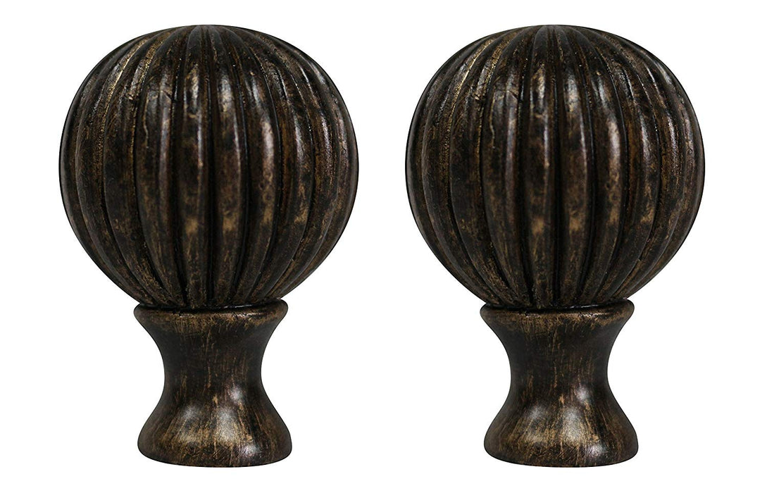 Urbanest Fluted Ball Lamp Finial, 2 1/8-inch Tall