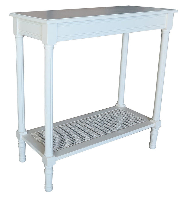 Alexandria Side Table with Rattan Shelf - 6 Finishes