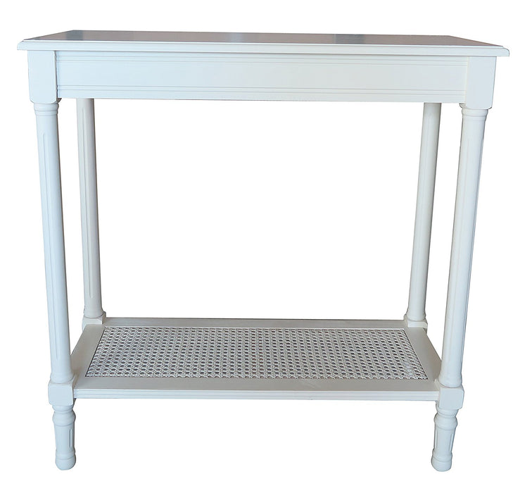Alexandria Side Table with Rattan Shelf - 6 Finishes