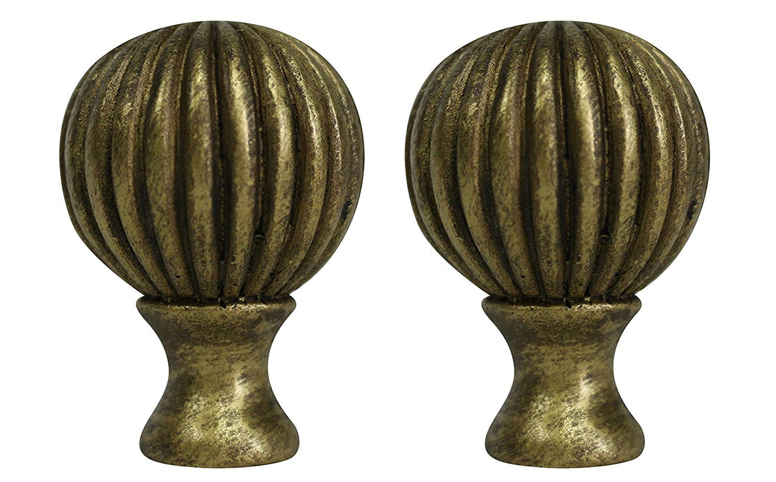 Urbanest Fluted Ball Lamp Finial, 2 1/8-inch Tall