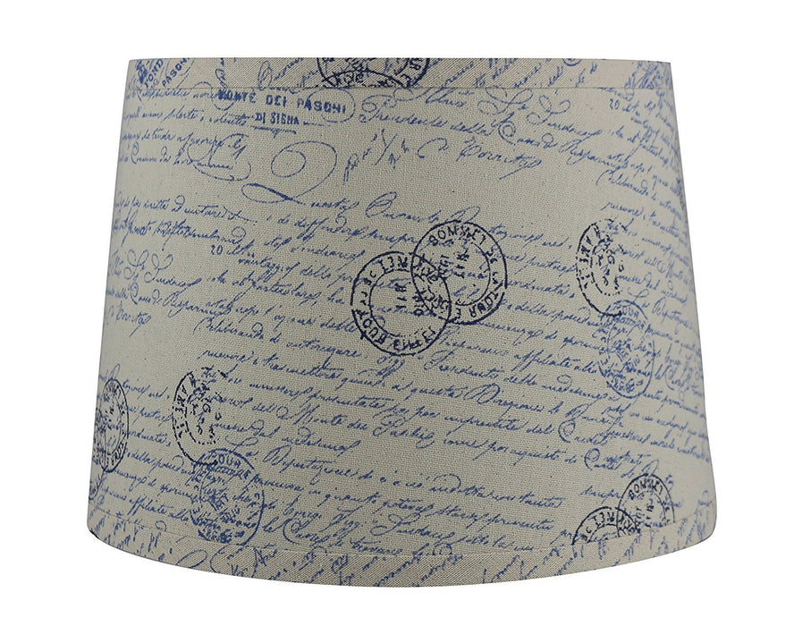 French Drum Lampshade with Script, Linen