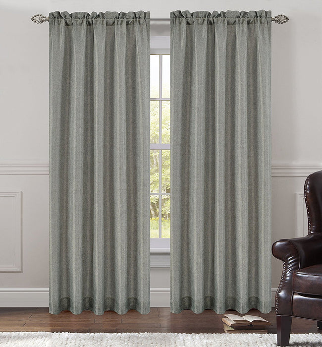 Tweed Set of 2 Sheer Drapery Curtain Panels - 7 Colors