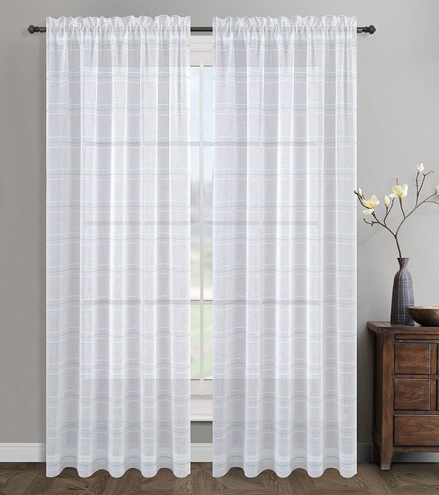 Set of 2 Chamon Sheer Curtain Drapery Panels - 5 Colors