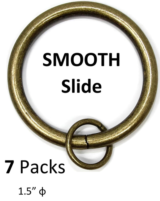 1 1-2 inch Metal Curtain Rings with Eyelets - 8 Finishes