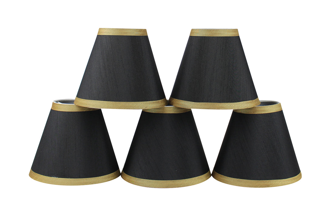 Silk 6-inch Chandelier Lamp Shade with Gold Trim - 5 Colors