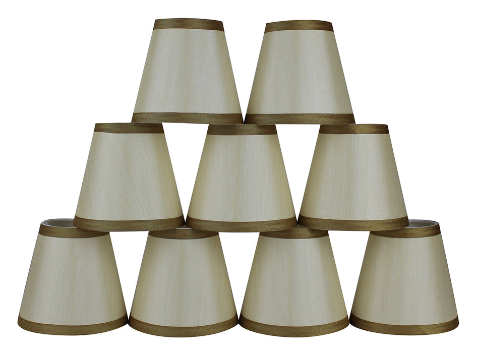Silk 5-inch Chandelier Lamp Shade with Gold Trim - 5 Colors