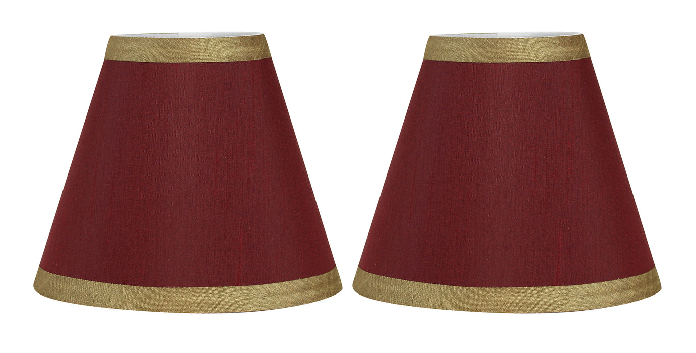 Silk 6-inch Chandelier Lamp Shade with Gold Trim - 5 Colors