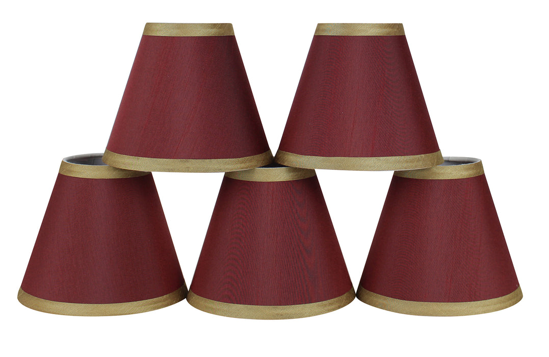 Silk 6-inch Chandelier Lamp Shade with Gold Trim - 5 Colors