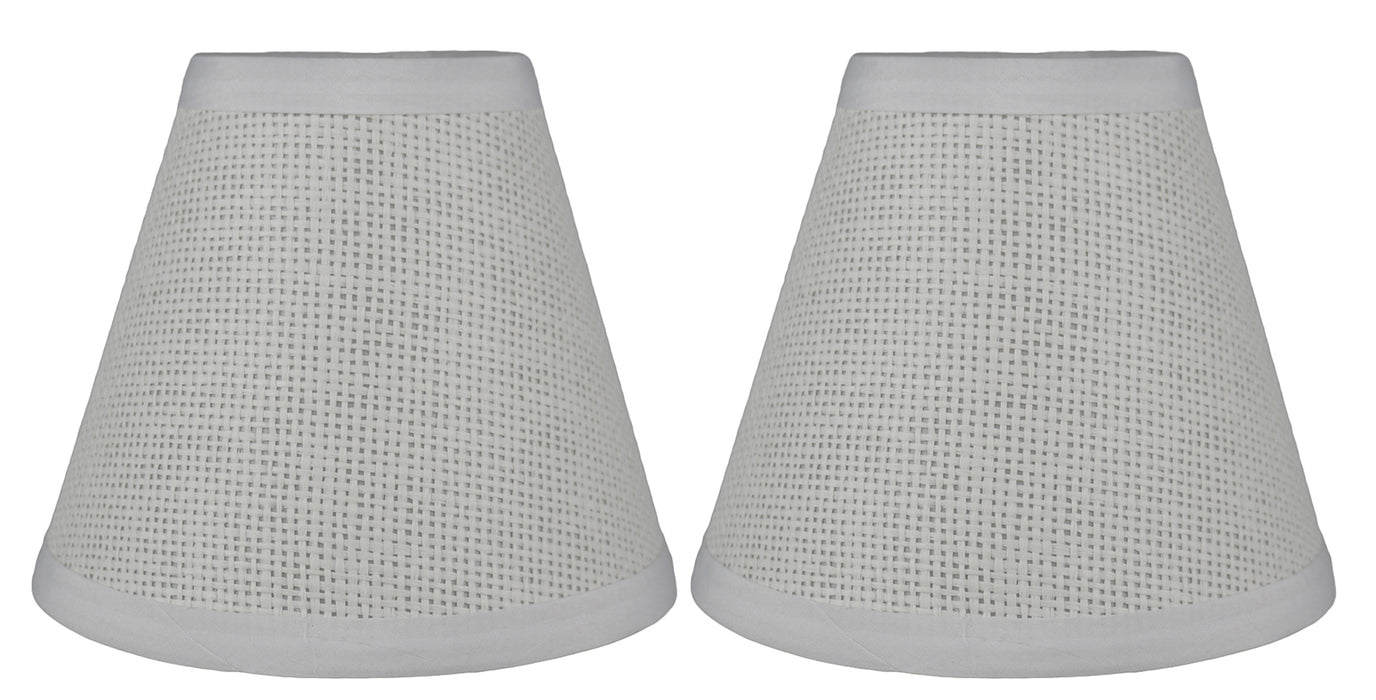 Woven Paper White Chandelier Lamp Shades - 5" & 6" Sizes