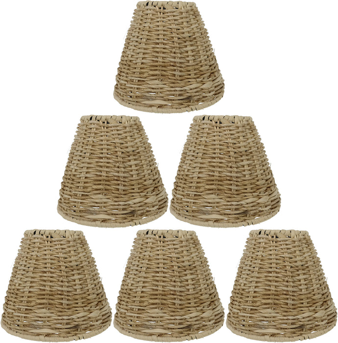 Natural Grass Chandelier Lamp Shades, Clip-on, 2 3/4-inch by 5 1/2-inch by 4 3/4-inch