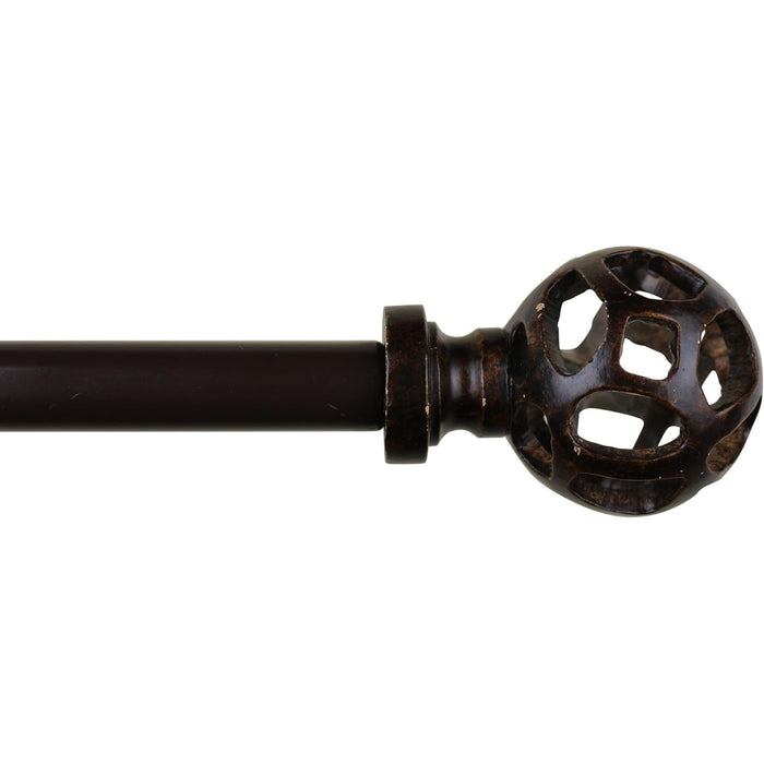 Urbanest 1-inch Diameter Viking Ball Adjustable Single Drapery Curtain Rod