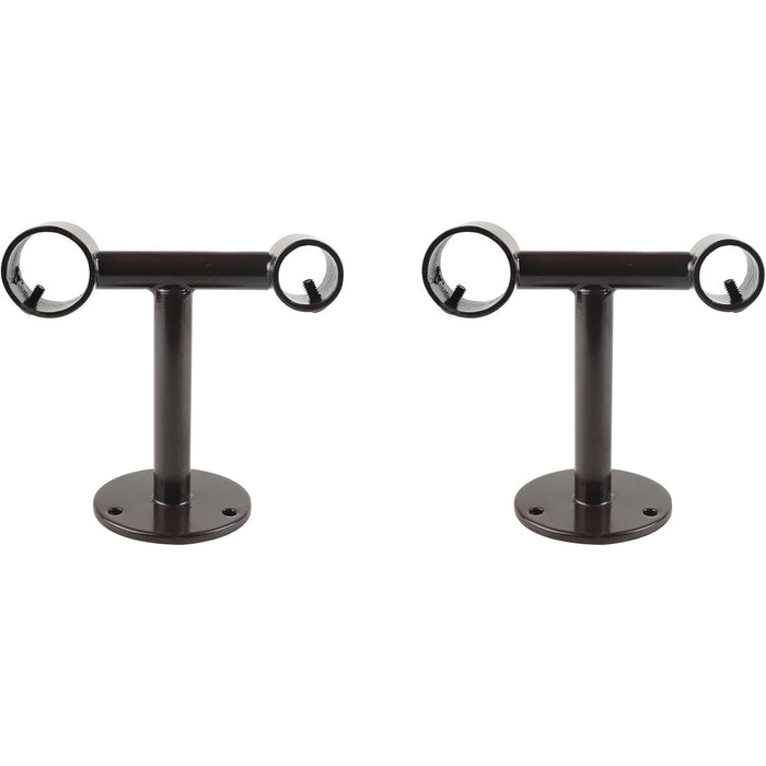 Double Ceiling Bracket for Curtain Rod, Fits 1-inch Front Rod and 5-8 inch Back Rod