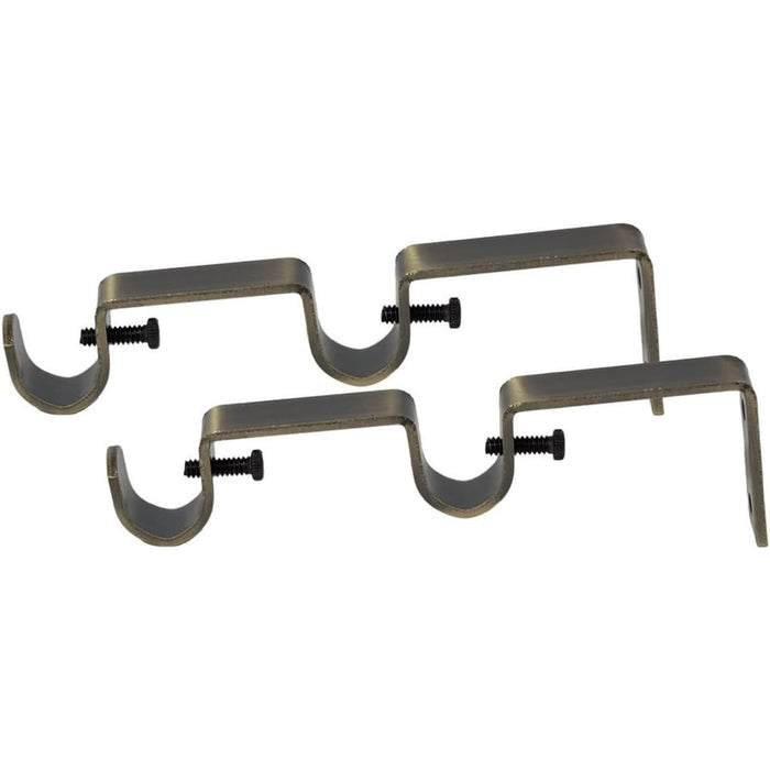 Double Curtain Rod Bracket, 1-2 inch to 5-8 inch Diameter Rods