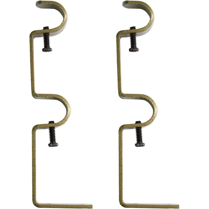 Double Curtain Rod Bracket, 1-2 inch to 5-8 inch Diameter Rods