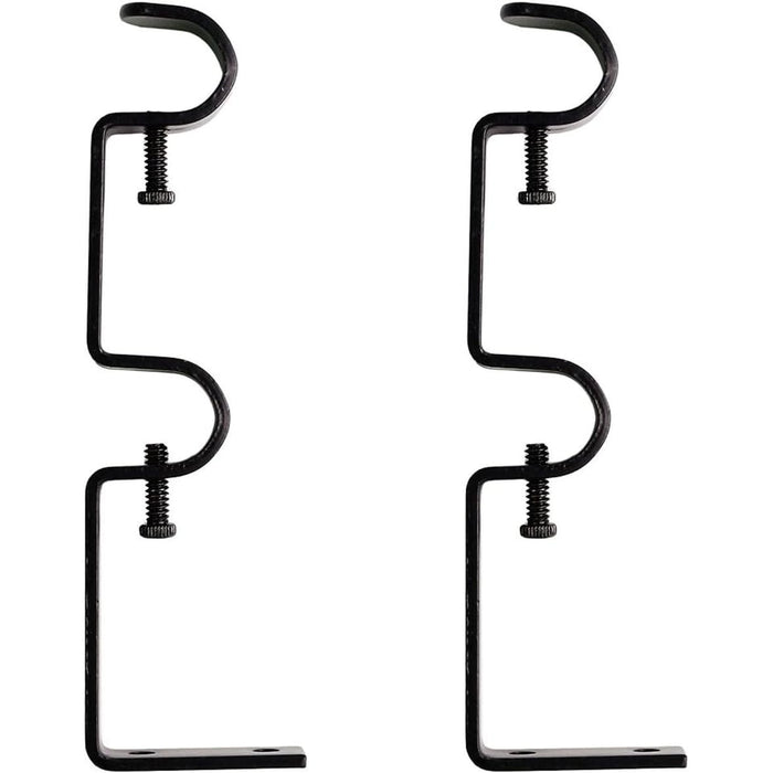 Double Curtain Rod Bracket, 1-2 inch to 5-8 inch Diameter Rods