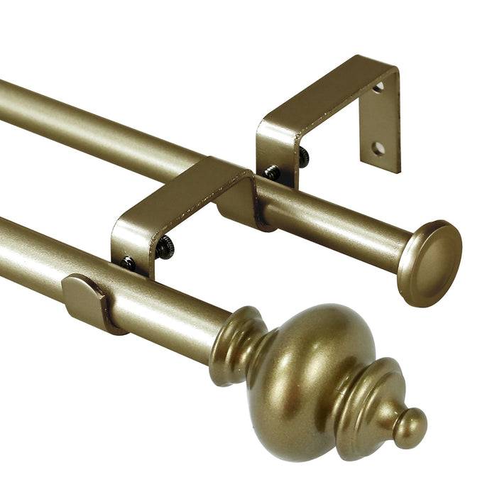 Urbanest Round Urn Adjustable Double Drapery Curtain Rod Set, 5-8"