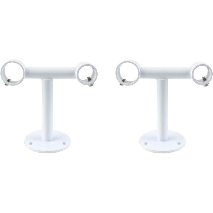 Double Ceiling Bracket for Curtain Rod, Fits 1-inch Front Rod and 5-8 inch Back Rod