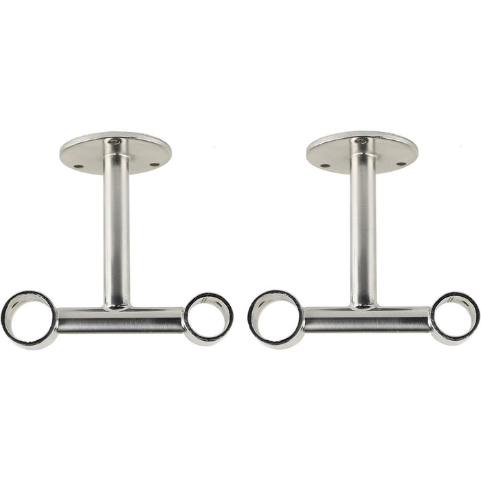 Double Ceiling Bracket for Curtain Rod, Fits 1-inch Front Rod and 5-8 inch Back Rod